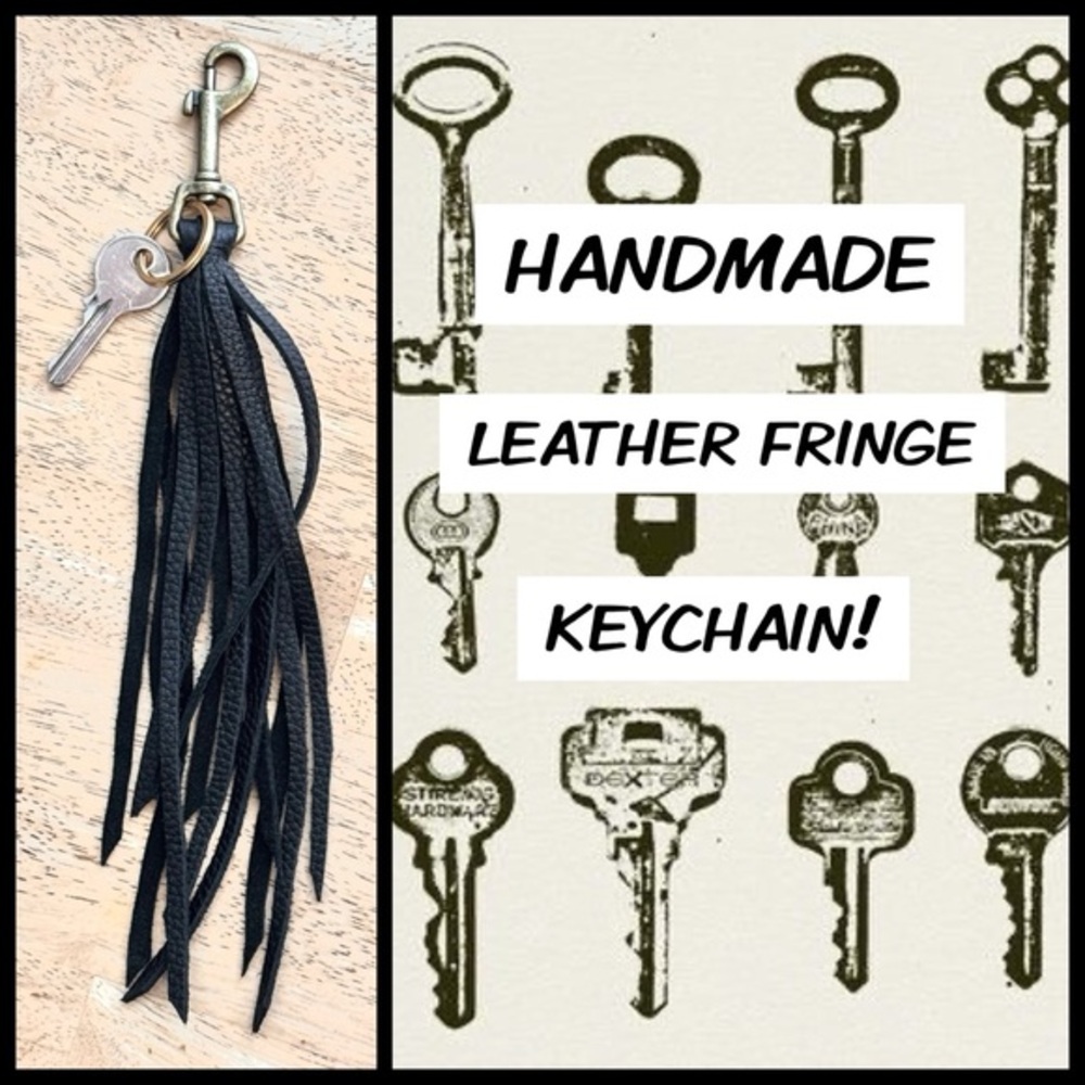 HANDMADE LEATHER FRINGE KEYCHAIN!🗝️